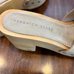 Veronica Beard Tan Mules with Classic Clog Design